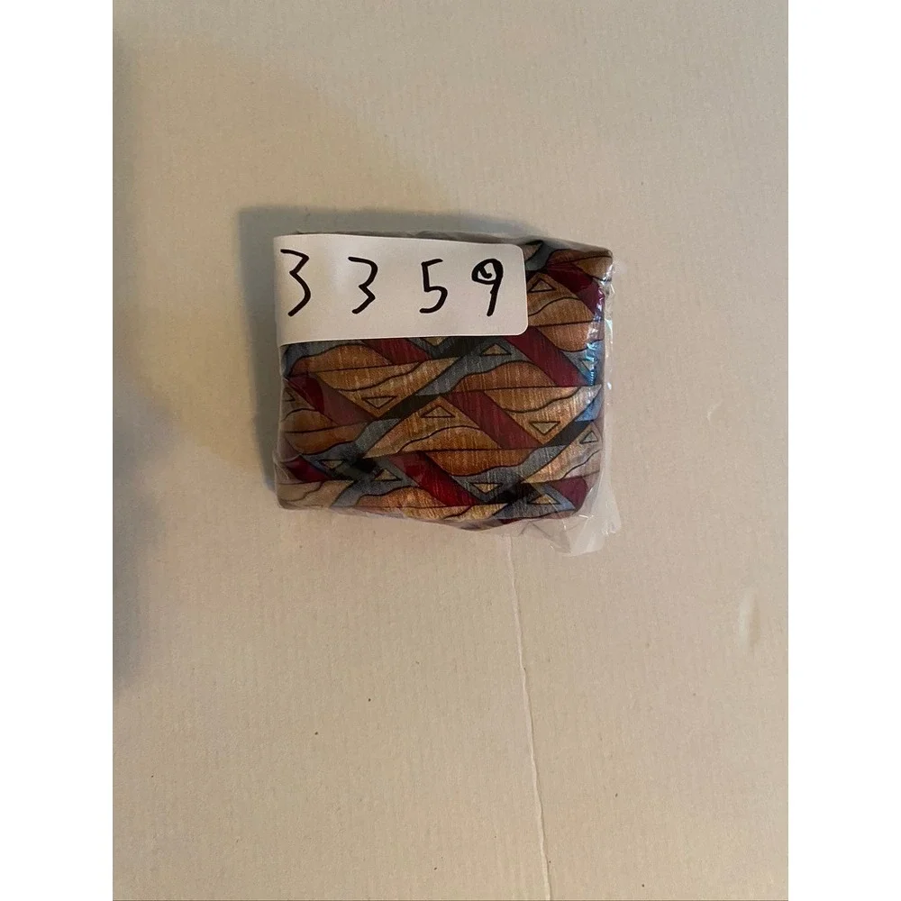 Vodka by Stonehenge Mens Silk Tie Geometric Abstract Gold Burgundy Blue